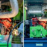 Two side-by-side photos of internal Diesel High Pressure Unit components